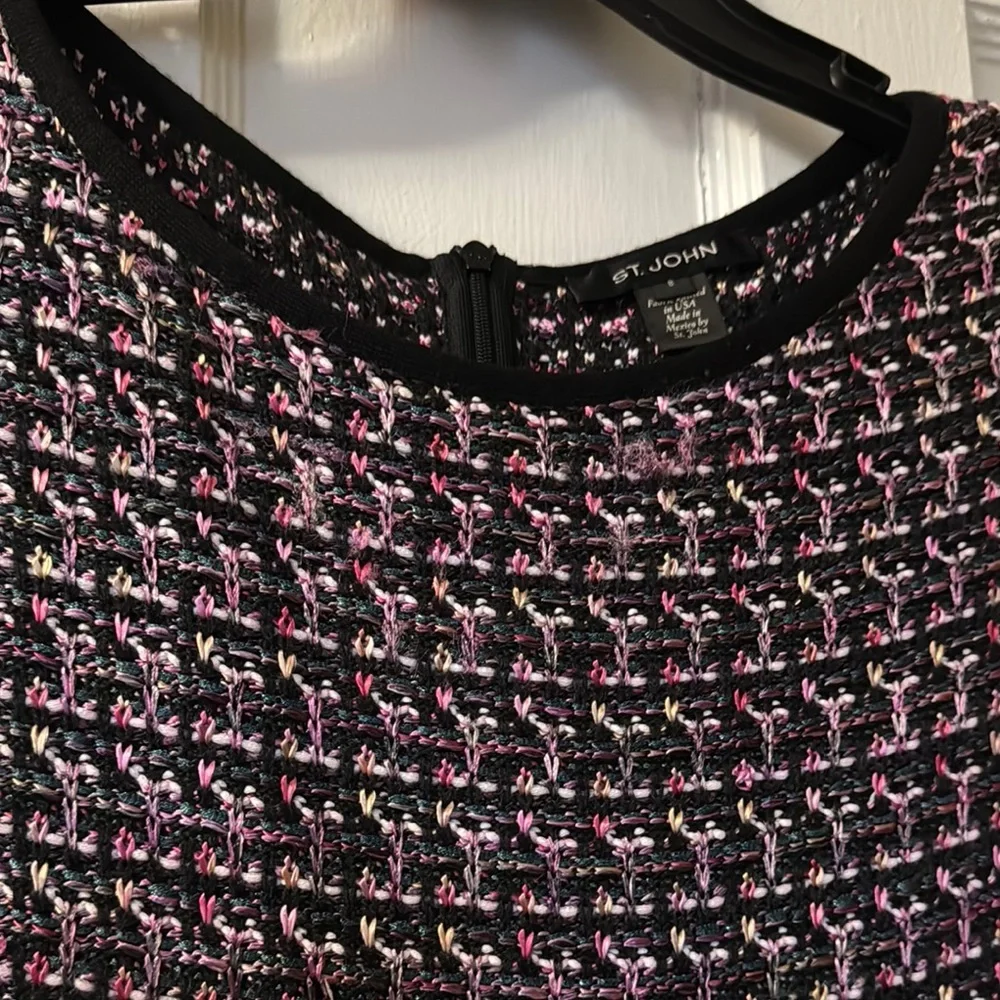 St. John Pink, Black and Blue Sheath Mini Dress - Picture 2 of 2